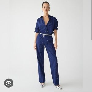 J. Crew Crystal Studded Wide-Leg Pants